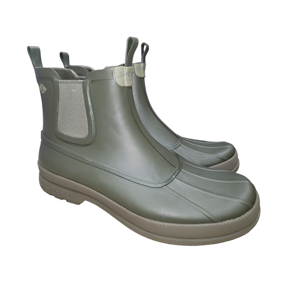 Sperry Cold‎ Bay Men's Size 12 M Olive green Waterproof Chelsea Duck Boots New